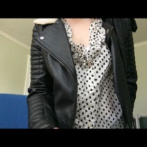 J.Crew polkadot ruffle top